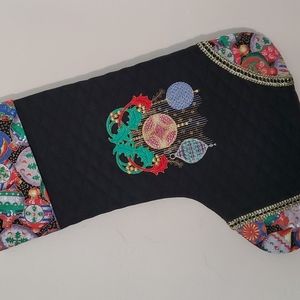 Homemade embroidered Christmas stocking